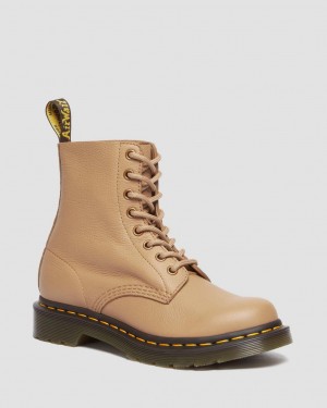 Dámské Boty Dr Martens 1460 Virginia Leather Hnědé | 54850450