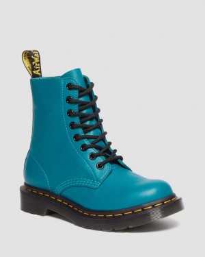 Dámské Boty Dr Martens 1460 Virginia Leather Tyrkysové | 36662446