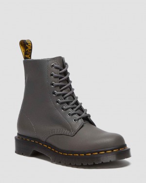 Dámské Boty Dr Martens 1460 Virginia Leather Šedé | 74619303