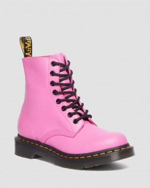 Dámské Boty Dr Martens 1460 Virginia Leather Růžové | 27700386