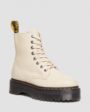 Dámské Boty Dr Martens Jadon III Pisa Leather Platforms Béžový | 76698982