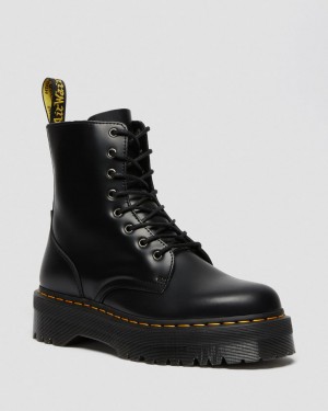 Dámské Boty Dr Martens Jadon Smooth Leather Platforms Černé | 14573945