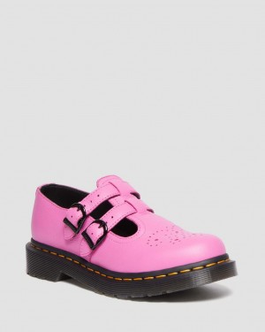 Dámské Boty Mary Jane Dr Martens 8065 Virginia Leather Růžové | 87445016