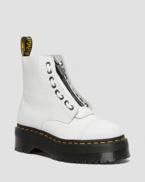 Dámské Boty na Platformy Dr Martens Sinclair Milled Nappa Leather Bílé | 87467946