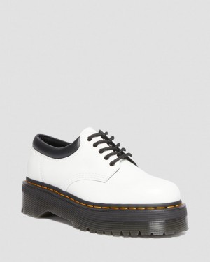 Dámské Casual Boty Dr Martens 8053 Leather Platform Bílé | 75279711
