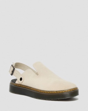Dámské Mules Dr Martens Carlson Suede Casual Slingback Béžový | 45401600