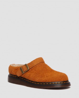 Dámské Mules Dr Martens Isham Faux Shearling Lined Suede Slingback Hnědé | 62787904