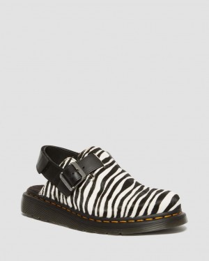 Dámské Mules Dr Martens Jorge II Hair-on Animal Print Slingback Černé | 40967799