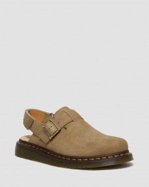 Dámské Mules Dr Martens Jorge II Tumbled Nubuck Leather Slingback Hnědé | 68654883