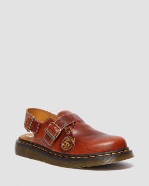 Dámské Mules Dr Martens Jorge Made in England Classic Leather Slingback Hnědé | 48529647