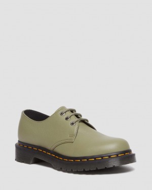 Dámské Oxfordky Dr Martens 1461 Virginia Leather Olivy Zelené | 57308711