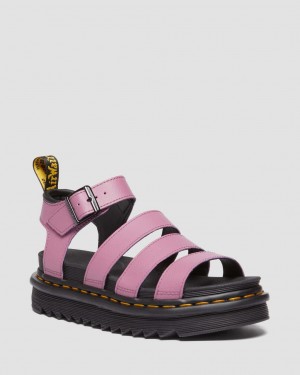 Dámské Sandály Dr Martens Blaire Athena Leather Strap Fialové | 28192581