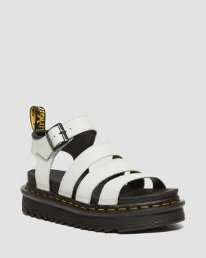 Dámské Sandály Dr Martens Blaire Athena Leather Strap Mátově Zelená | 44736217