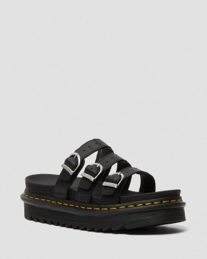 Dámské Sandály Dr Martens Blaire Leather Slide Černé | 53520910