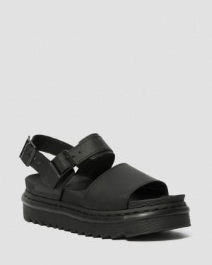 Dámské Sandály Dr Martens Voss Leather Strap Černé | 30400861
