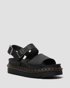 Dámské Sandály Dr Martens Voss Leather Strap Černé | 42938635