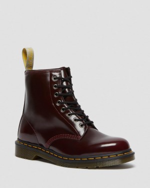 Dámské Šněrovací Boty Dr Martens Vegan 1460 Červené | 60106164