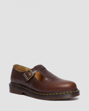 Pánské Boty Mary Jane Dr Martens T-Bar Regency Leather Vínové | 32589068