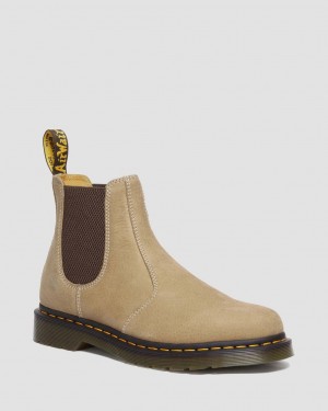 Pánské Chelsea Boty Dr Martens 2976 Tumbled Nubuck Leather Hnědé | 68807546
