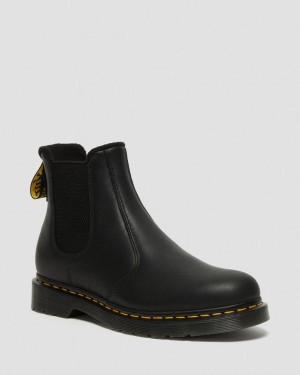 Pánské Chelsea Boty Dr Martens 2976 Warmwair Leather Černé | 49743617