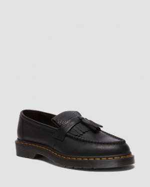 Pánské Loafers Dr Martens Adrian Ambassador Yellow Stitch Leather Černé | 59937301