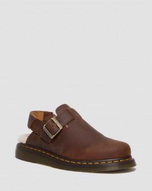 Pánské Mules Dr Martens Jorge II Faux Fur Lined Slingback Hnědé | 99877901