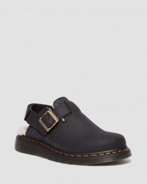 Pánské Mules Dr Martens Jorge II Faux Fur Lined Slingback Černé | 19015303