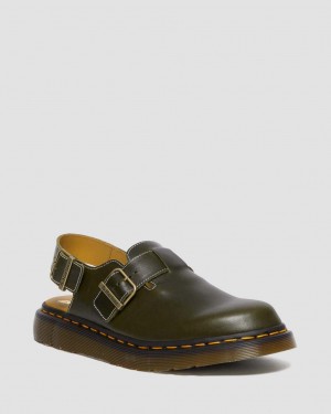 Pánské Mules Dr Martens Jorge Made in England Classic Leather Slingback Olivy Zelené | 44477864