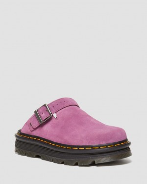 Pánské Mules Dr Martens Zebzag Suede Slingback Platform Fialové | 61972152