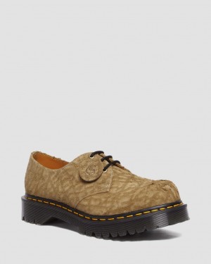 Pánské Oxfordky Dr Martens 1461 Bex Made in England Emboss Suede Hnědé | 36348105