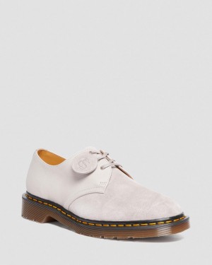 Pánské Oxfordky Dr Martens 1461 Made in England Suede Béžový | 56461875