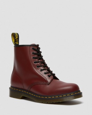Pánské Šněrovací Boty Dr Martens 1460 Smooth Leather Červené | 48444113