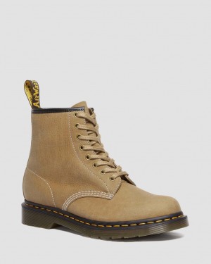 Pánské Šněrovací Boty Dr Martens 1460 Tumbled Nubuck Leather Hnědé | 49796887
