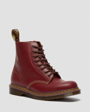 Pánské Šněrovací Boty Dr Martens 1460 Vintage Made in England Červené | 32353341