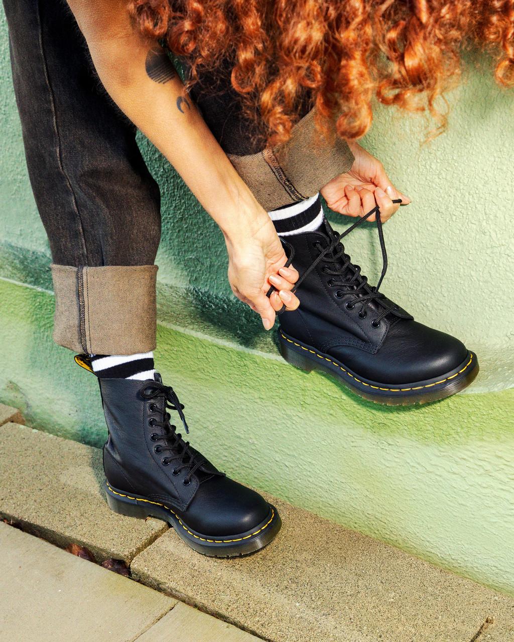 Dámské Boty Dr Martens 1460 Virginia Leather Černé | 33441937