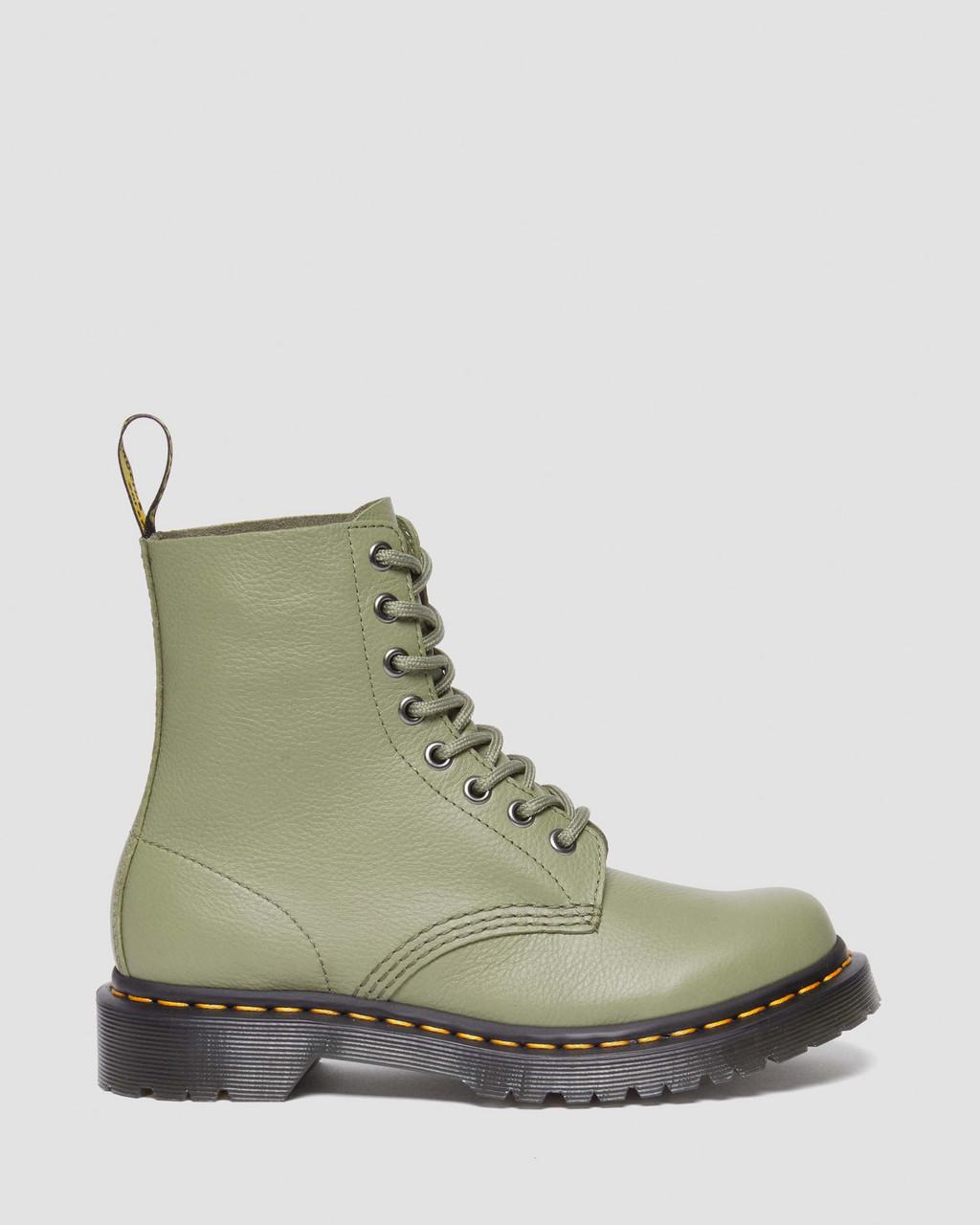 Dámské Boty Dr Martens 1460 Virginia Leather Olivy Zelené | 85665589