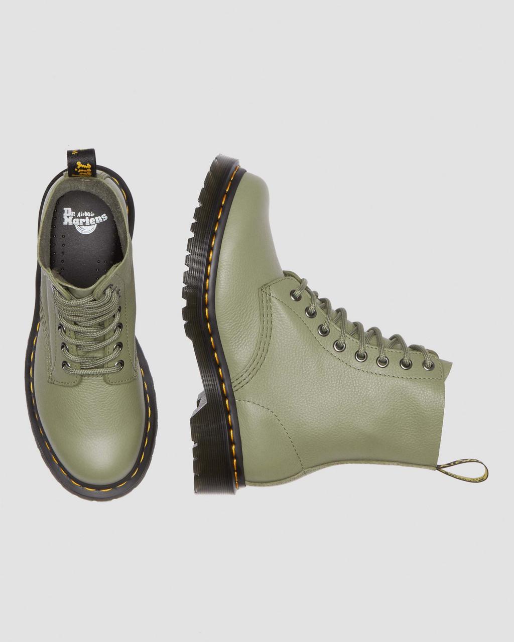 Dámské Boty Dr Martens 1460 Virginia Leather Olivy Zelené | 85665589