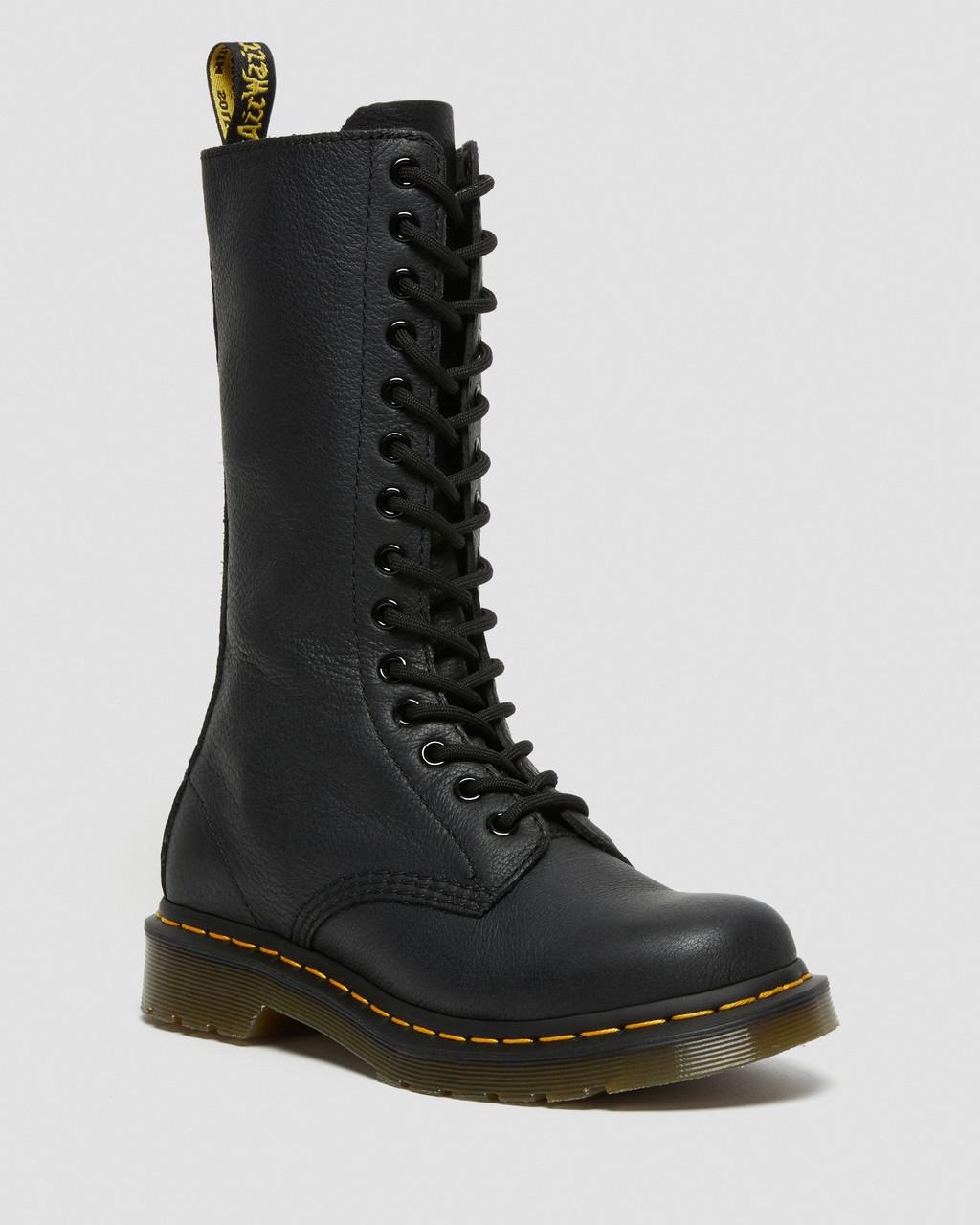Dámské Boty Dr Martens 1B99 Virginia Leather Mid Calf Černé | 67542157