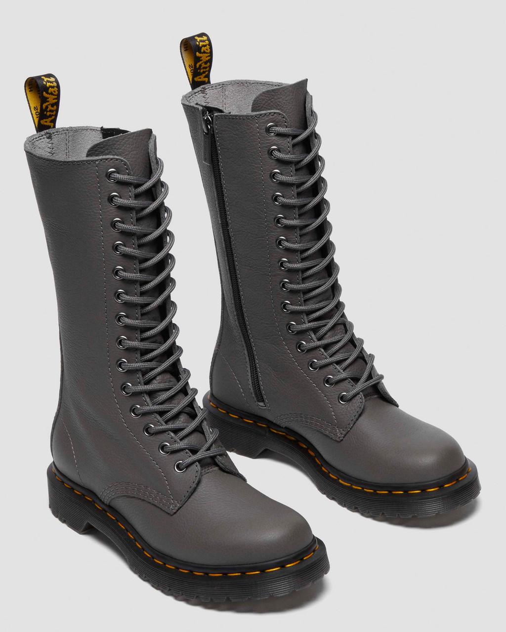 Dámské Boty Dr Martens 1B99 Virginia Leather Mid Calf Šedé | 82857034