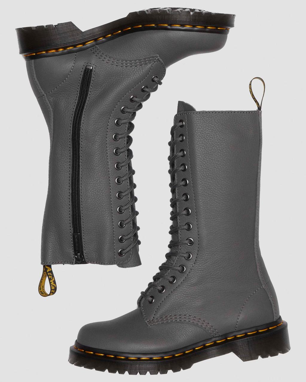 Dámské Boty Dr Martens 1B99 Virginia Leather Mid Calf Šedé | 82857034