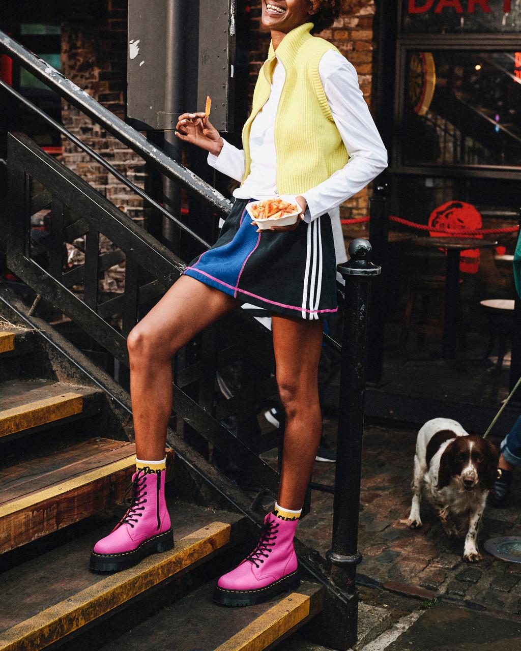 Dámské Boty Dr Martens Jadon III Pisa Leather Platforms Růžové | 57944183