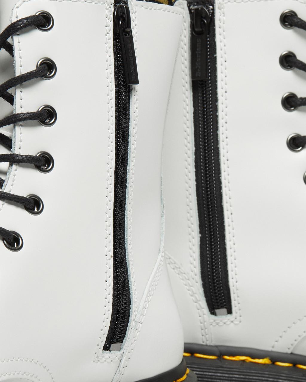 Dámské Boty Dr Martens Jadon Smooth Leather Platforms Bílé | 80256798