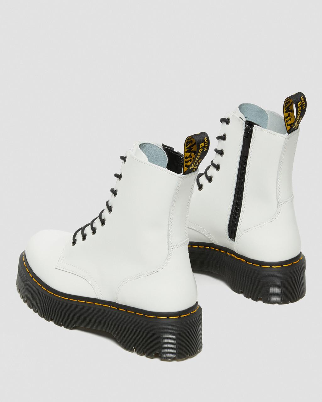 Dámské Boty Dr Martens Jadon Smooth Leather Platforms Bílé | 80256798