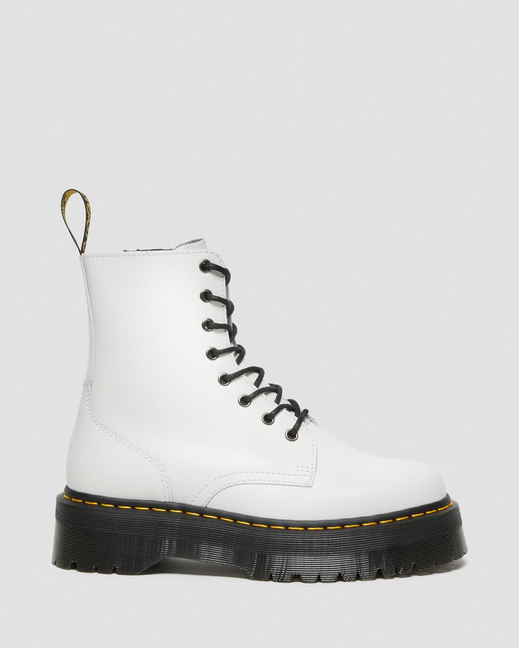 Dámské Boty Dr Martens Jadon Smooth Leather Platforms Bílé | 80256798