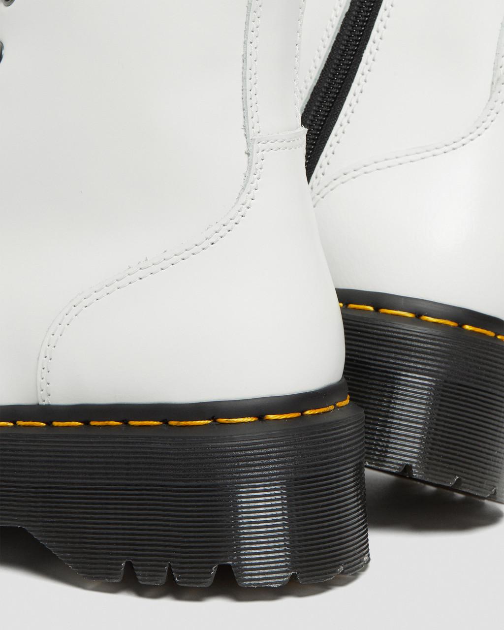 Dámské Boty Dr Martens Jadon Smooth Leather Platforms Bílé | 80256798