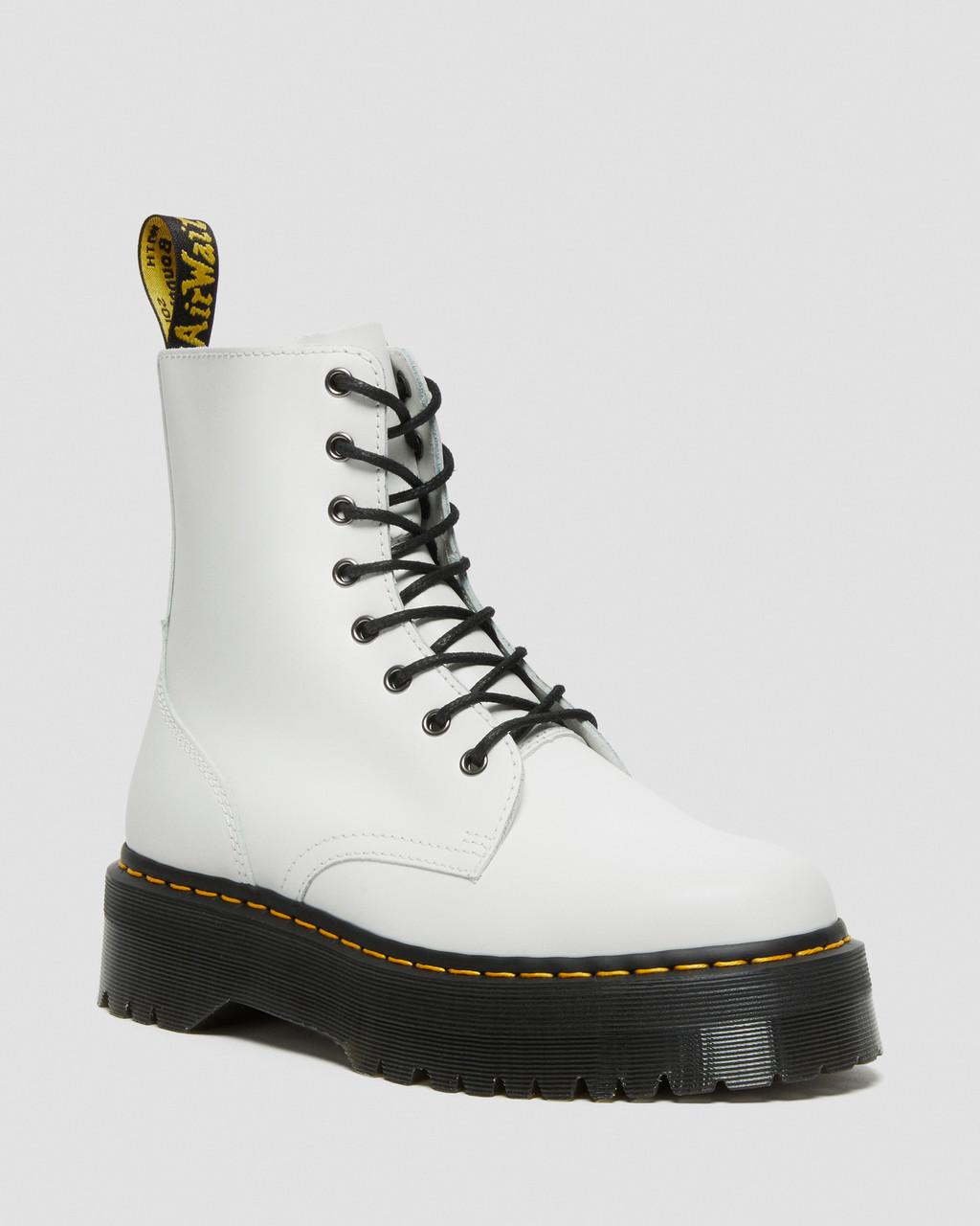 Dámské Boty Dr Martens Jadon Smooth Leather Platforms Bílé | 80256798