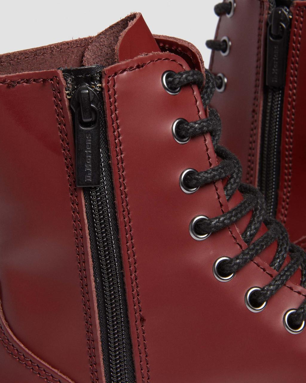 Dámské Boty Dr Martens Jadon Smooth Leather Platforms Červené | 85771673