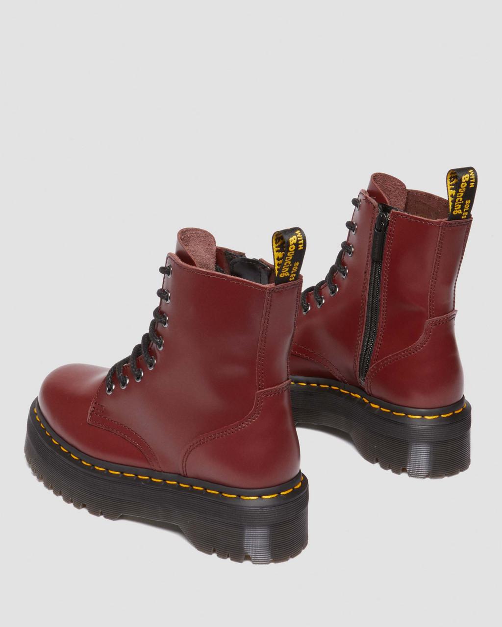 Dámské Boty Dr Martens Jadon Smooth Leather Platforms Červené | 85771673