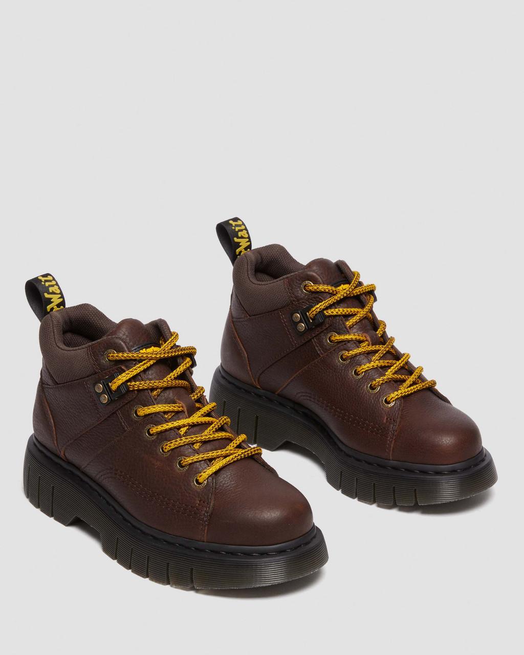 Dámské Boty Dr Martens Woodard Grizzly Leather Low Casual Hnědé | 94118124