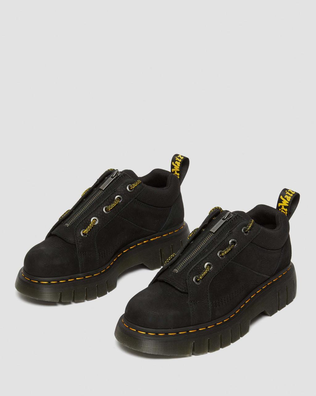 Dámské Boty Dr Martens Woodard Tumbled Nubuck Leather Low Casual Černé | 83741416